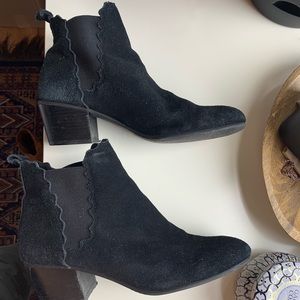 Crown Vintage - Black suede booties - Size 10